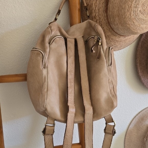 Free People Tan Leather Mia Backpack - Picture 4 of 5